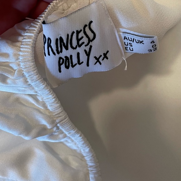 Princess Polly silk white mini dress ties in back size 0 - Picture 3 of 3